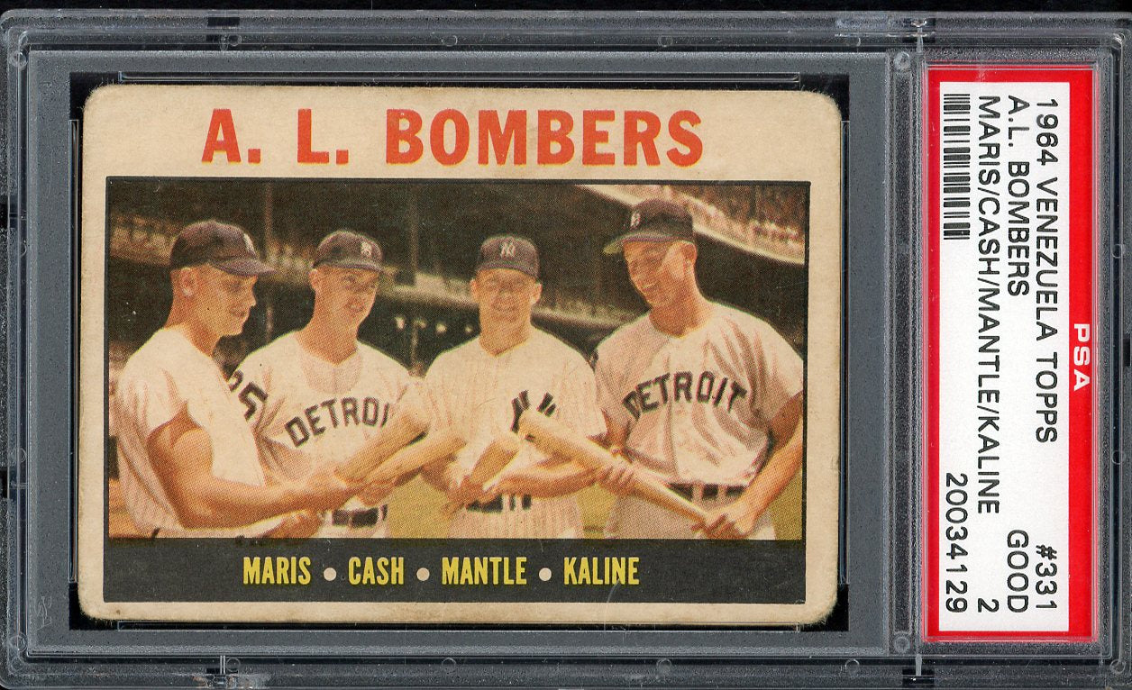 1964 Topps Venezuelan #331 Mickey Mantle Al Kaline PSA 2 GD 561789