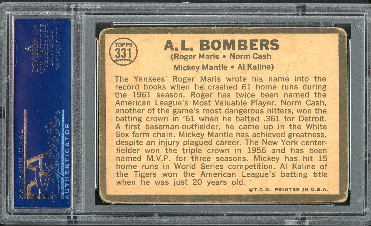 1964 Topps Venezuelan #331 Mickey Mantle Al Kaline PSA 2 GD 561789