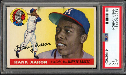 1955 Topps Baseball #047 Hank Aaron Braves PSA 5 EX 561791