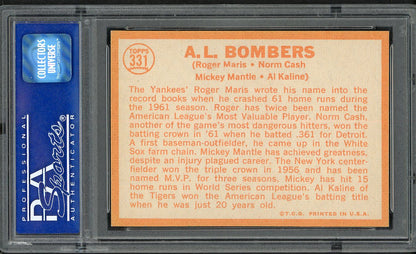 1964 Topps Baseball #331 Mickey Mantle Al Kaline Roger Maris PSA 8 NM/MT 561794
