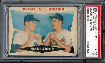 1960 Topps Venezuelan #160 Mickey Mantle Ken Boyer PSA 1 PR 561795