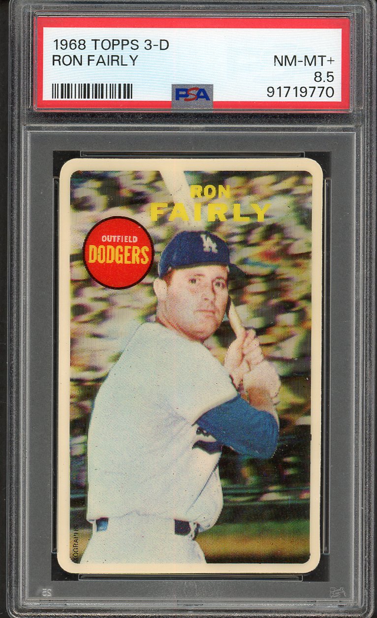 1968 Topps Baseball 3D Ron Fairly Dodgers PSA 8.5 NM/MT+ 561798