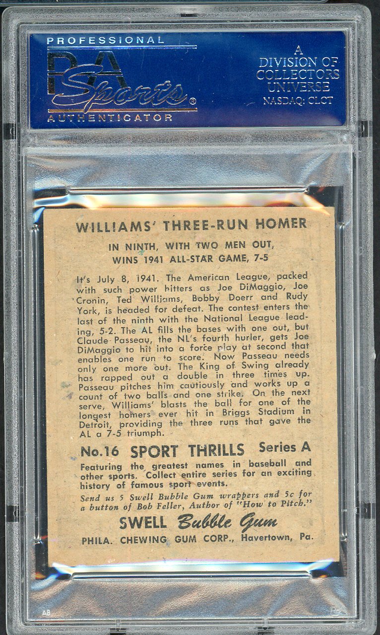 1948 Swell Sport Thrills #016 Ted Williams Joe DiMaggio PSA 4 VG-EX 561800