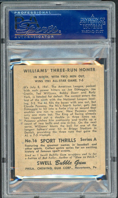 1948 Swell Sport Thrills #016 Ted Williams Joe DiMaggio PSA 4 VG-EX 561800