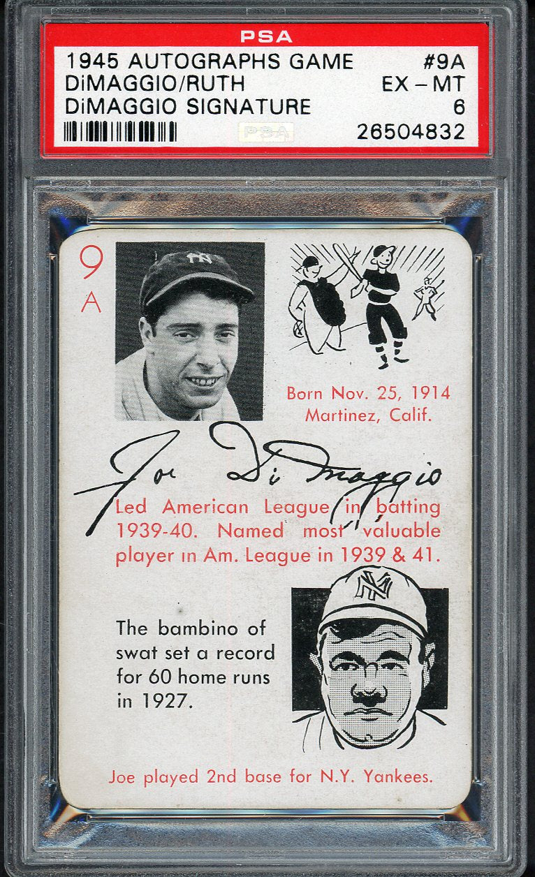 1945 Leister Autograph Game Joe DiMaggio Yankees PSA 6 EX-MT 561802