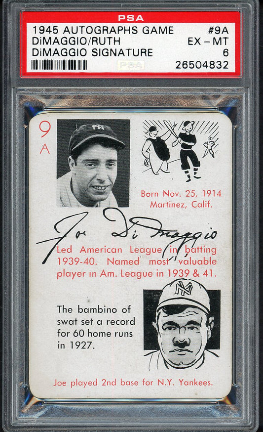 1945 Leister Autograph Game Joe DiMaggio Yankees PSA 6 EX-MT 561802