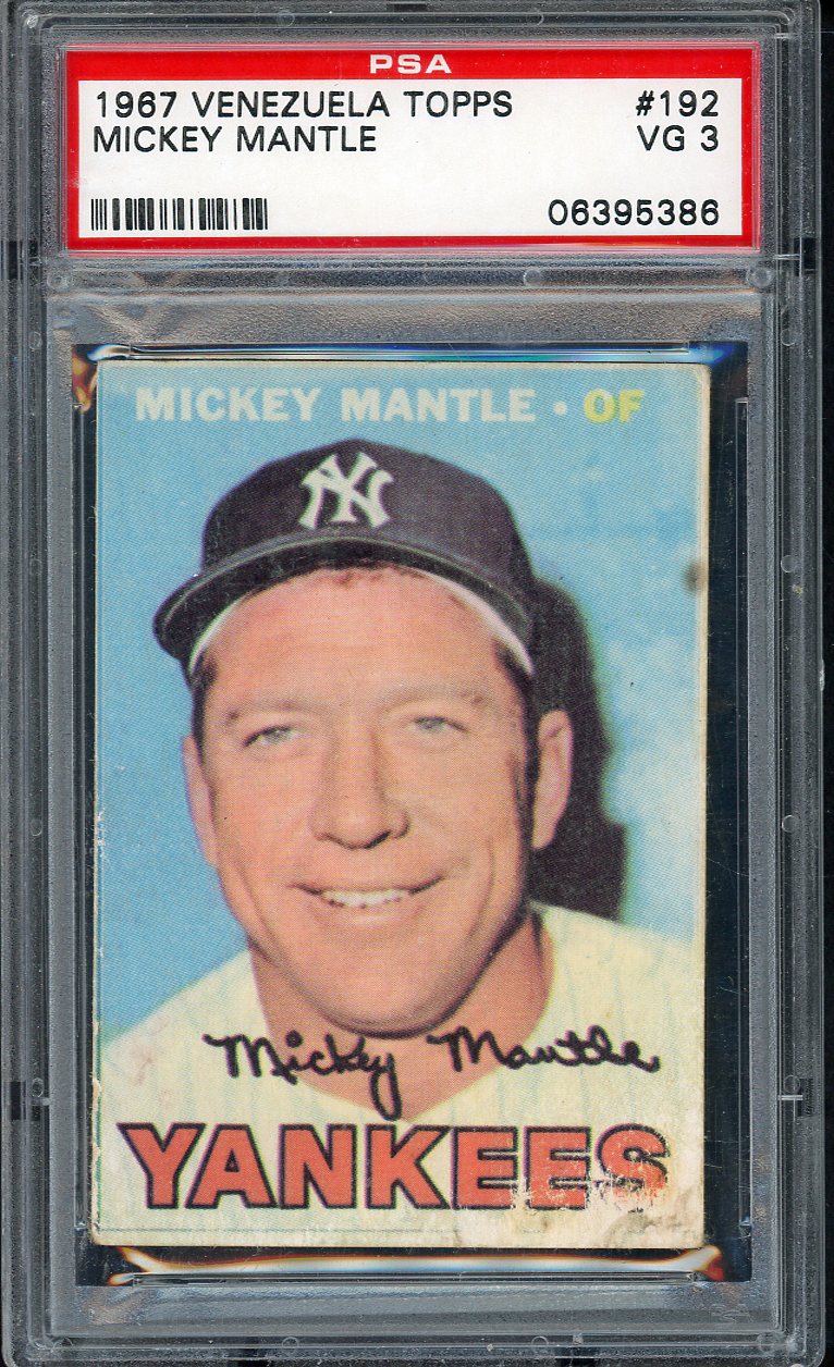 1967 Topps Venezuelan #192 Mickey Mantle Yankees PSA 3 VG 561805