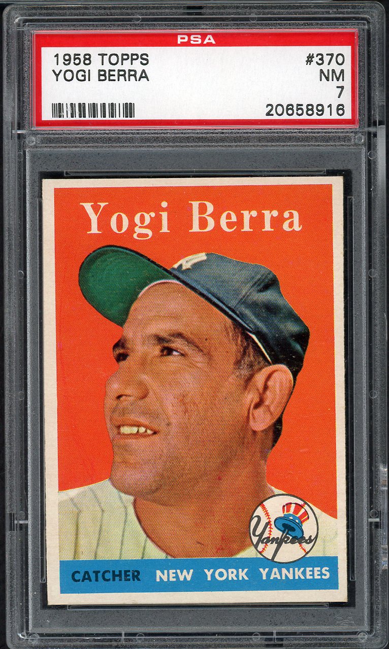 1958 Topps Baseball #370 Yogi Berra Yankees PSA 7 NM 561807