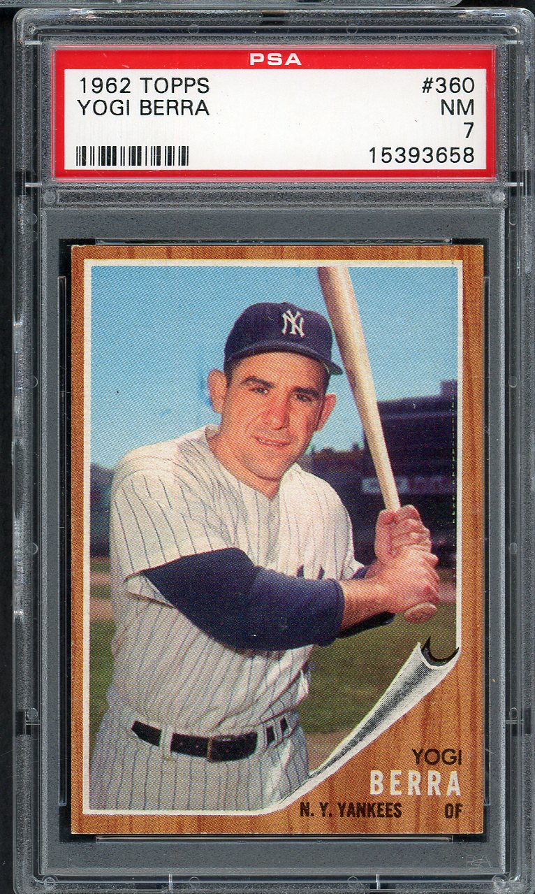 1962 Topps Baseball #360 Yogi Berra Yankees PSA 7 NM 561808