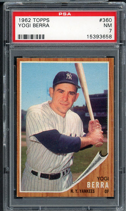 1962 Topps Baseball #360 Yogi Berra Yankees PSA 7 NM 561808