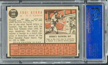 1962 Topps Baseball #360 Yogi Berra Yankees PSA 7 NM 561808