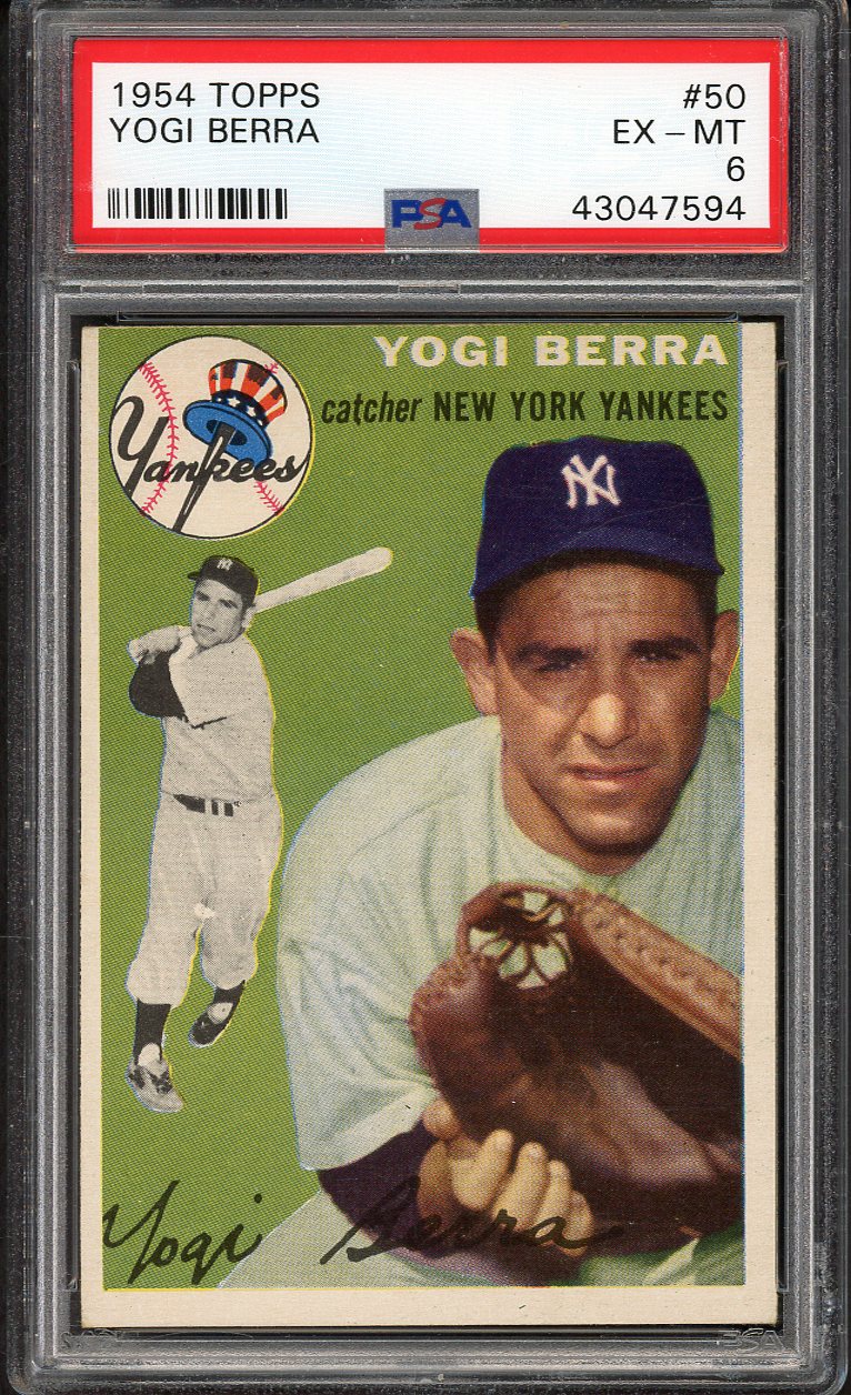 1954 Topps Baseball #050 Yogi Berra Yankees PSA 6 EX-MT 561809