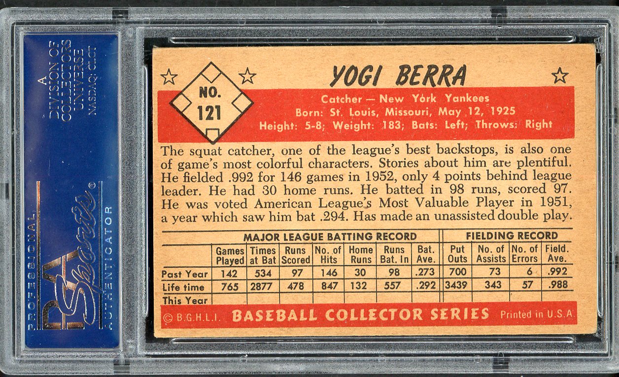 1953 Bowman Color Baseball #121 Yogi Berra Yankees PSA 5 EX 561810
