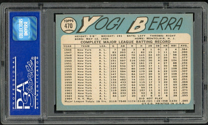 1965 Topps Baseball #470 Yogi Berra Yankees PSA 8 NM/MT 561812