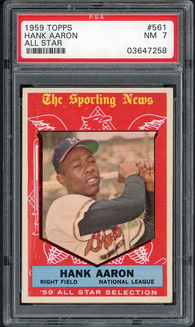 1959 Topps Baseball #561 Hank Aaron A.S. Braves PSA 7 NM 561816