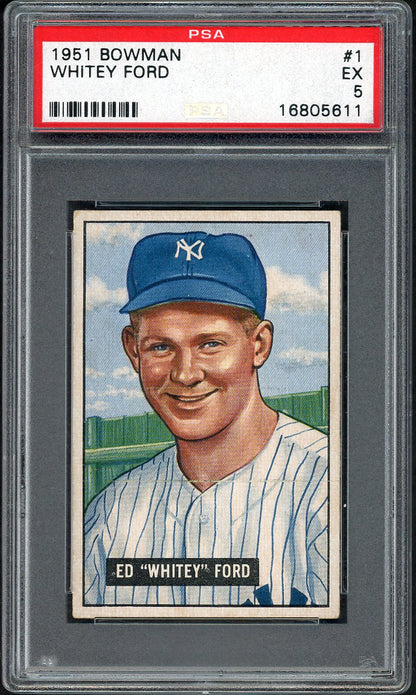 1951 Bowman Baseball #001 Whitey Ford Yankees PSA 5 EX 561819