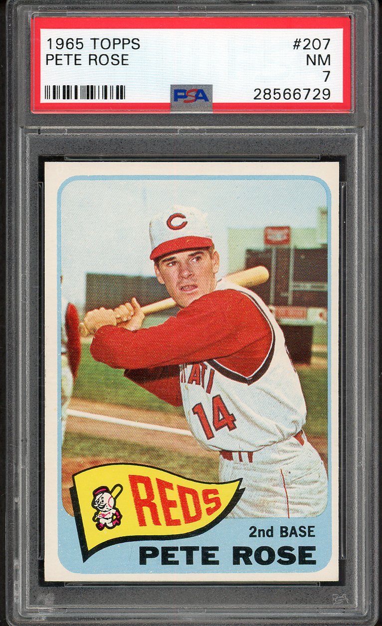1965 Topps Baseball #207 Pete Rose Reds PSA 7 NM 561822