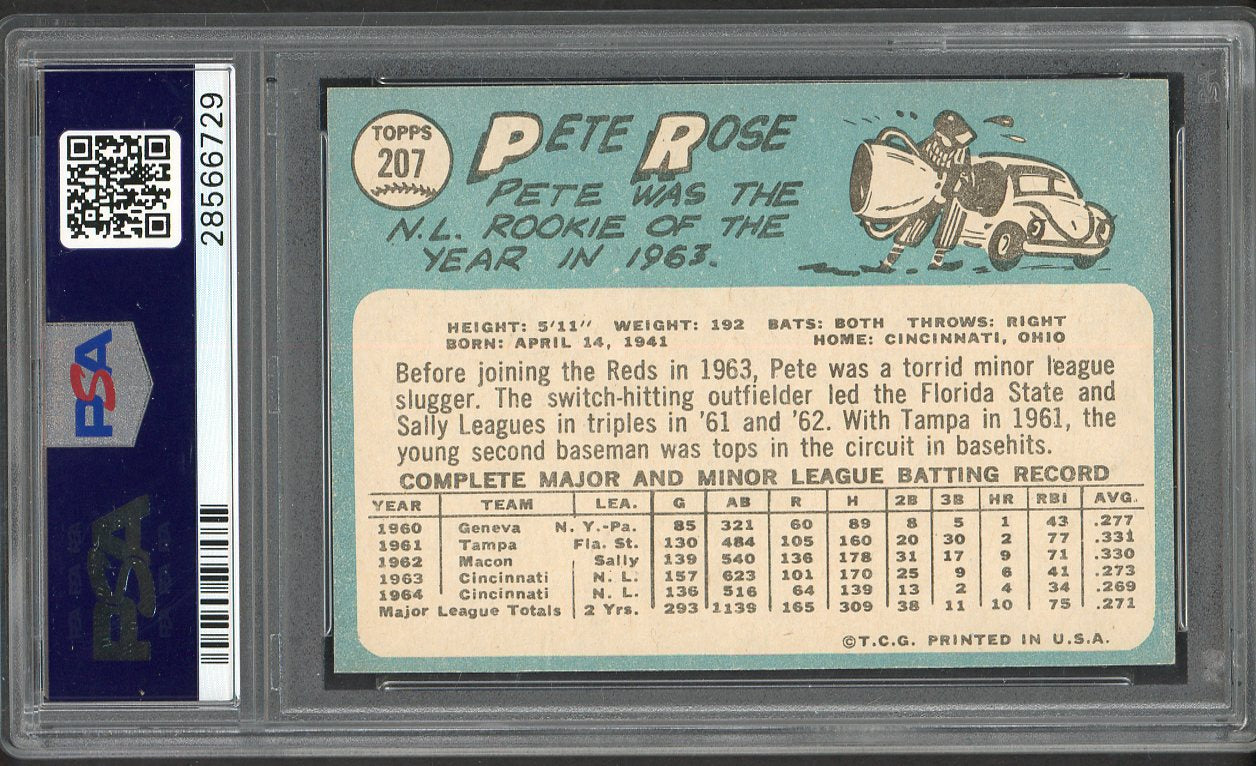 1965 Topps Baseball #207 Pete Rose Reds PSA 7 NM 561822