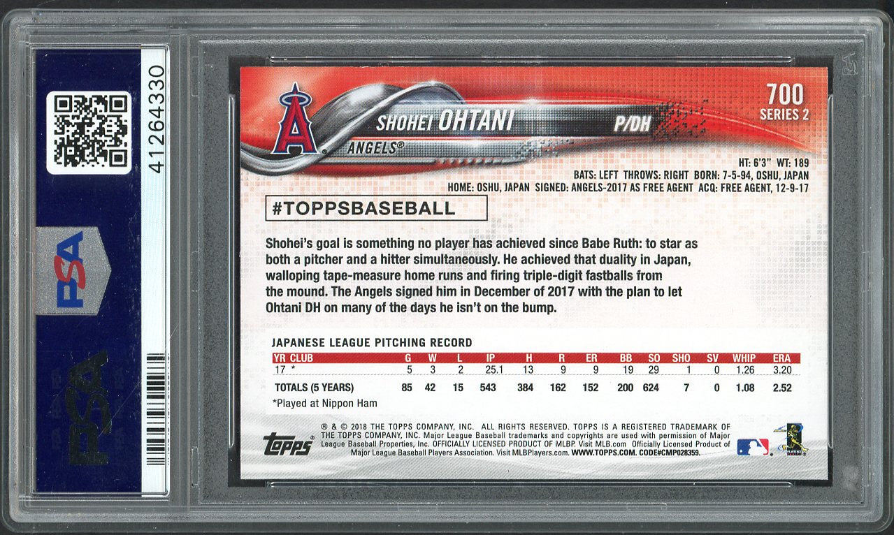 2018 Topps #700 Shohei Ohtani Angels PSA 9 MINT Pitching 561823