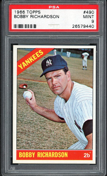 1966 Topps Baseball #490 Bobby Richardson Yankees PSA 9 MINT 561826