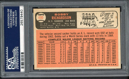 1966 Topps Baseball #490 Bobby Richardson Yankees PSA 9 MINT 561826