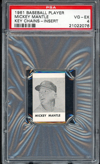 1961 Baseball Key Chain Insert Mickey Mantle Yankees PSA 4 VG-EX 561830