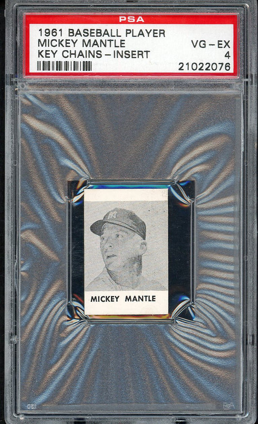 1961 Baseball Key Chain Insert Mickey Mantle Yankees PSA 4 VG-EX 561830