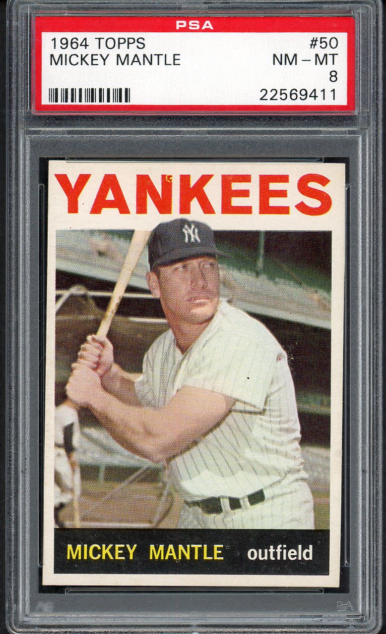 1964 Topps Baseball #050 Mickey Mantle Yankees PSA 8 NM/MT 561834