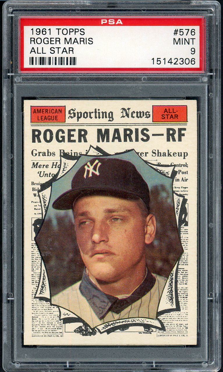 1961 Topps Baseball #576 Roger Maris A.S. Yankees PSA 9 MINT 561836