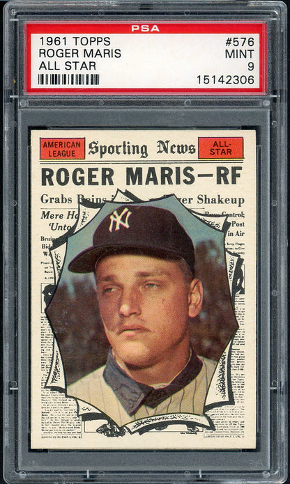 1961 Topps Baseball #576 Roger Maris A.S. Yankees PSA 9 MINT 561836