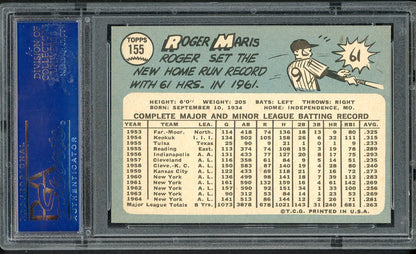 1965 Topps Baseball #155 Roger Maris Yankees PSA 8 NM/MT 561838