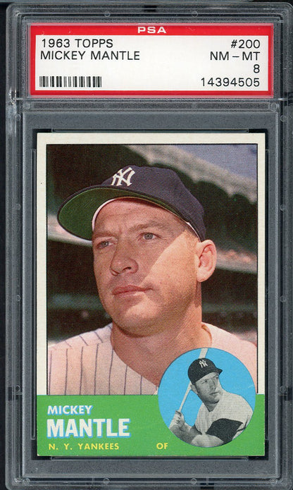 1963 Topps Baseball #200 Mickey Mantle Yankees PSA 8 NM/MT 561839