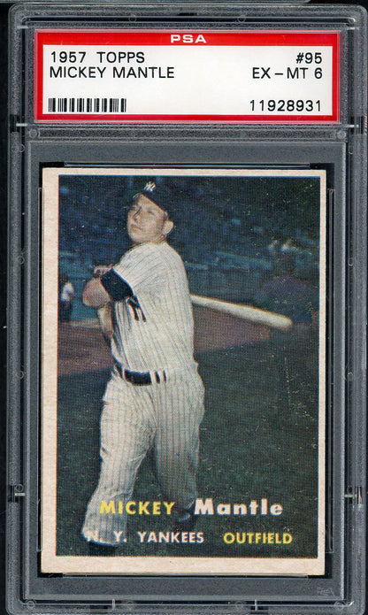 1957 Topps Baseball #095 Mickey Mantle Yankees PSA 6 EX-MT 561840