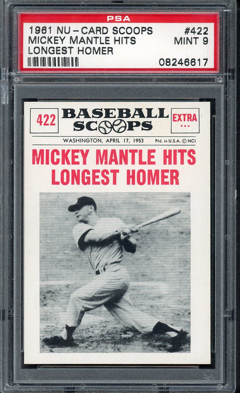 1961 Nu Card Scoops #422 Mickey Mantle Yankees PSA 9 MINT 561841