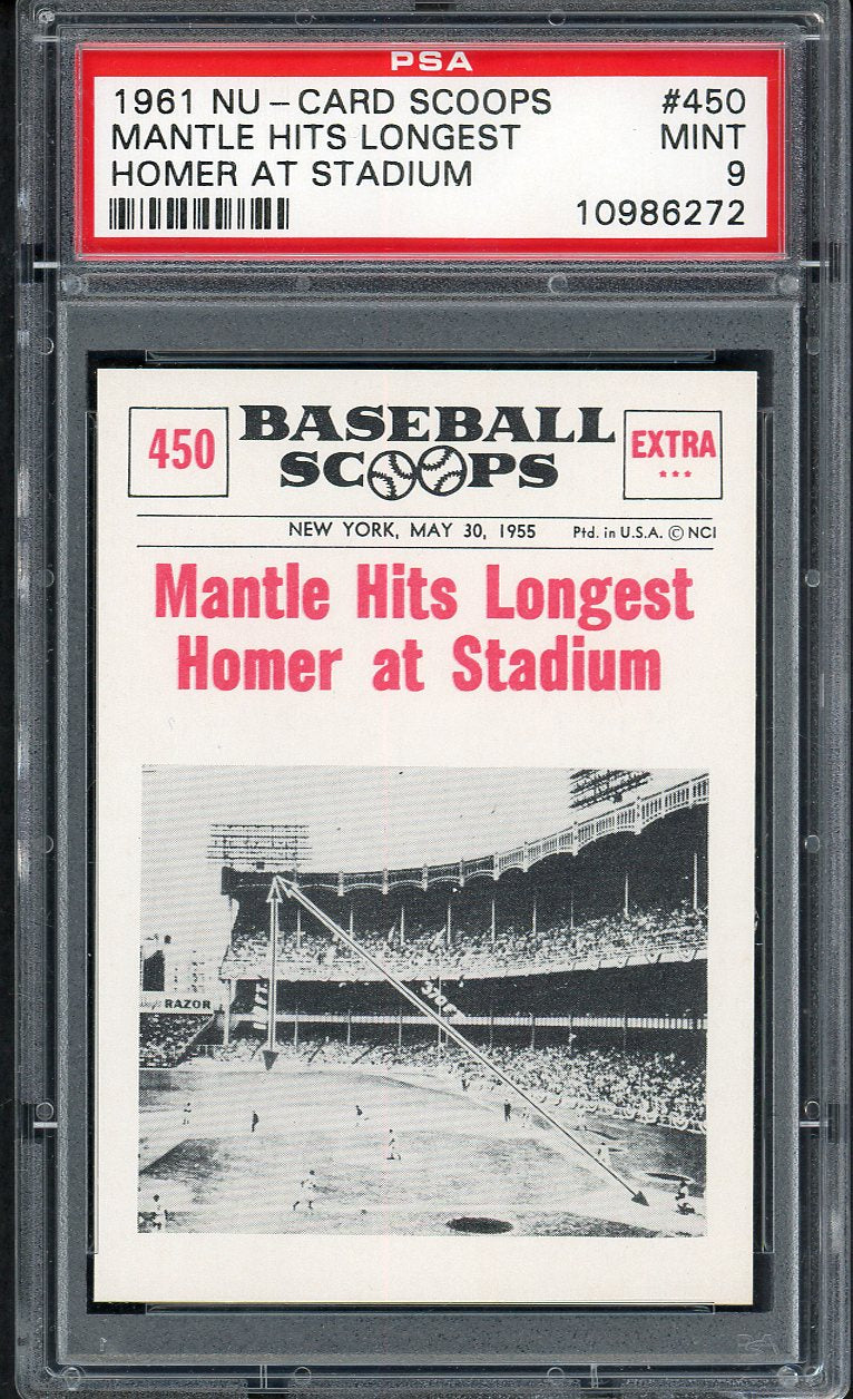 1961 Nu Card Scoops #450 Mickey Mantle Yankees PSA 9 MINT 561842