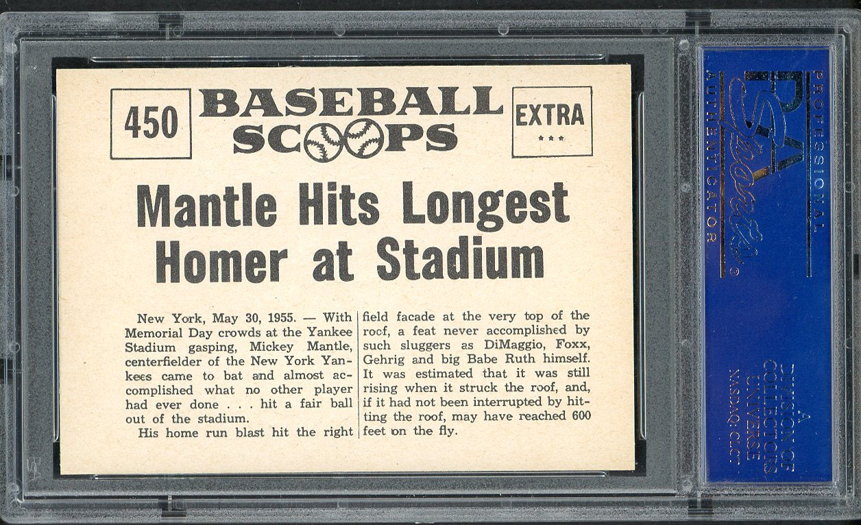 1961 Nu Card Scoops #450 Mickey Mantle Yankees PSA 9 MINT 561842