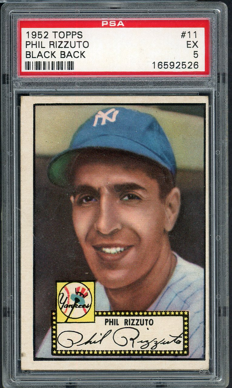 1952 Topps Baseball #011 Phil Rizzuto Yankees PSA 5 EX Black 561844