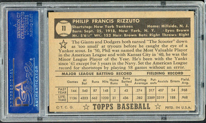 1952 Topps Baseball #011 Phil Rizzuto Yankees PSA 5 EX Black 561844