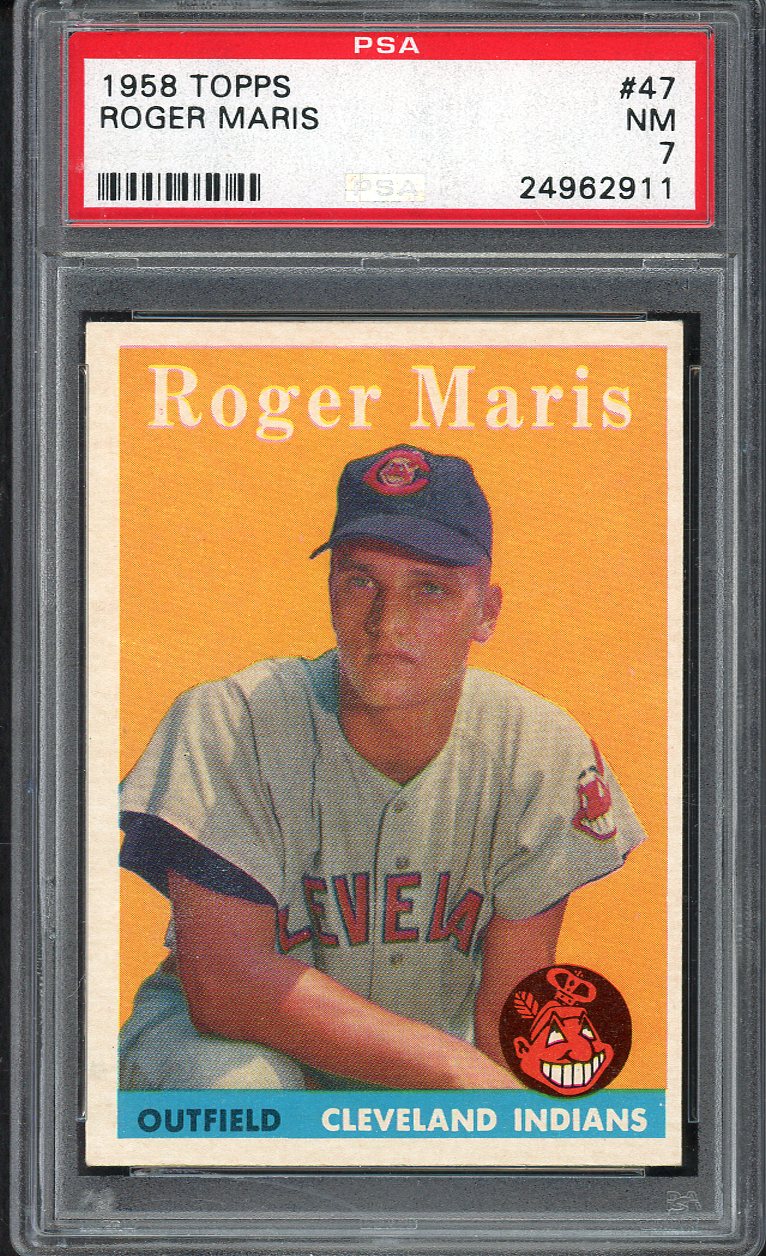 1958 Topps Baseball #047 Roger Maris Indians PSA 7 NM 561845