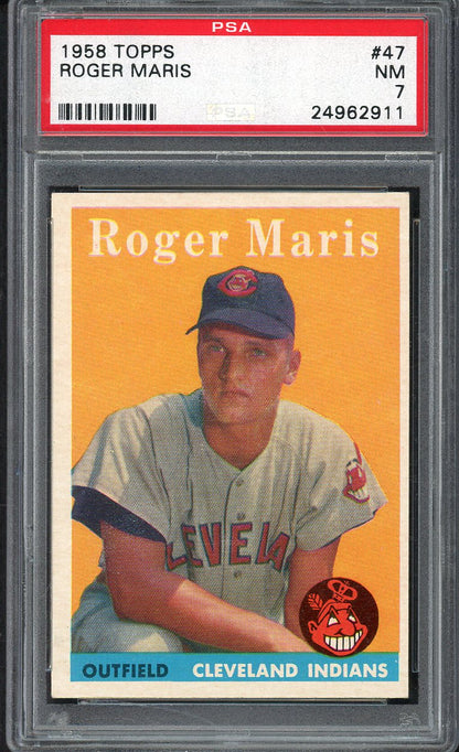 1958 Topps Baseball #047 Roger Maris Indians PSA 7 NM 561845