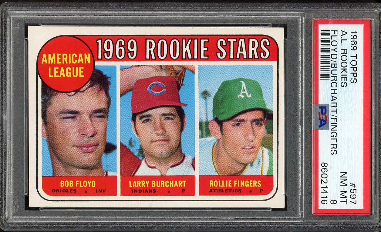1969 Topps Baseball #597 Rollie Fingers A's PSA 8 NM/MT 561849