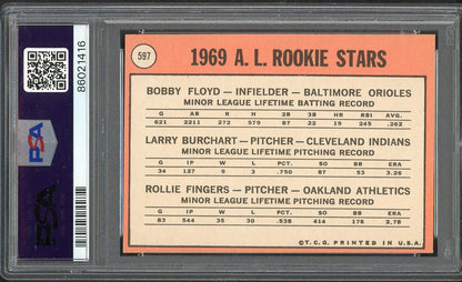 1969 Topps Baseball #597 Rollie Fingers A's PSA 8 NM/MT 561849
