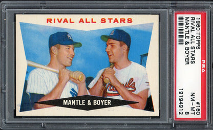 1960 Topps Baseball #160 Mickey Mantle Ken Boyer PSA 8 NM/MT 561857