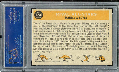 1960 Topps Baseball #160 Mickey Mantle Ken Boyer PSA 8 NM/MT 561857