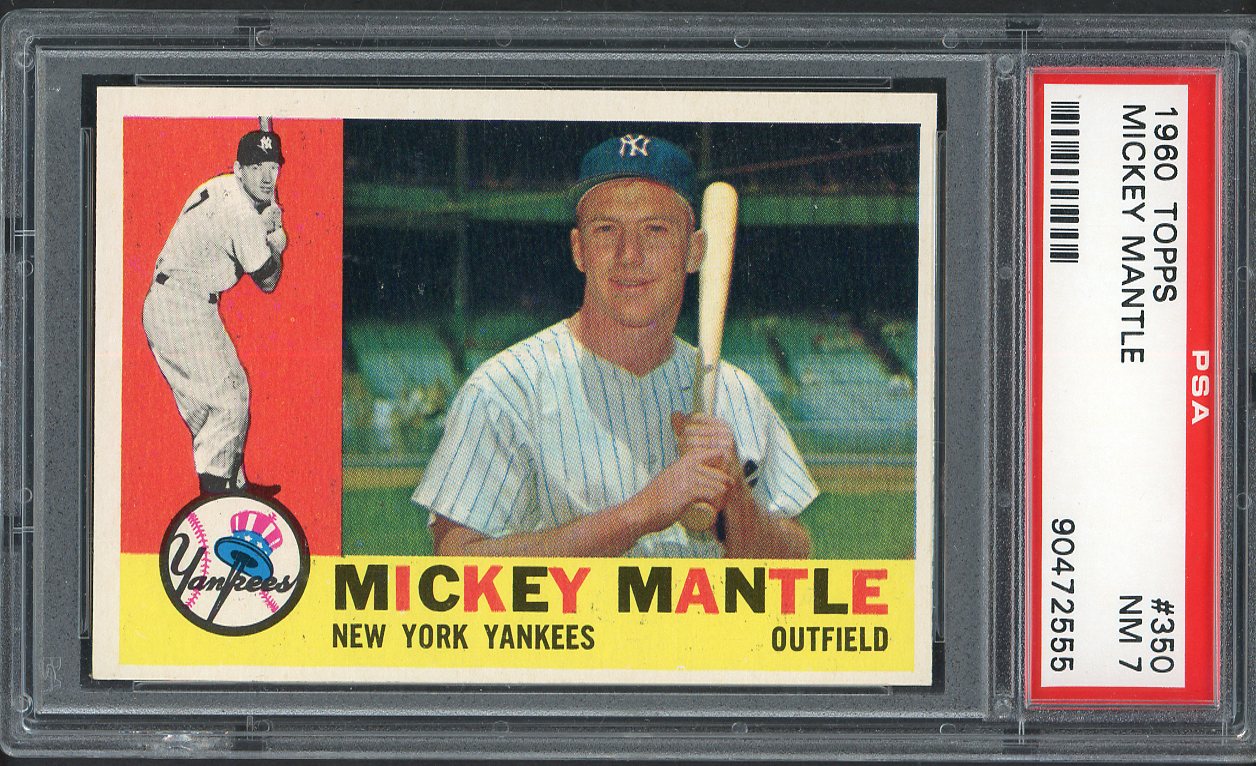 1960 Topps Baseball #350 Mickey Mantle Yankees PSA 7 NM 561858