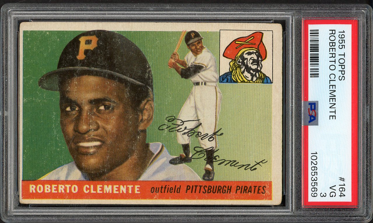 1955 Topps Baseball #164 Roberto Clemente Pirates PSA 3 VG 561859