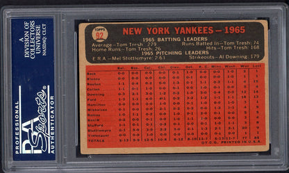 1966 Topps Venezuelan #092 New York Yankees Team PSA 3 VG 561860