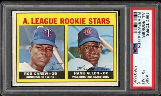 1967 Topps Baseball #569 Rod Carew Twins PSA 6 EX-MT 561863