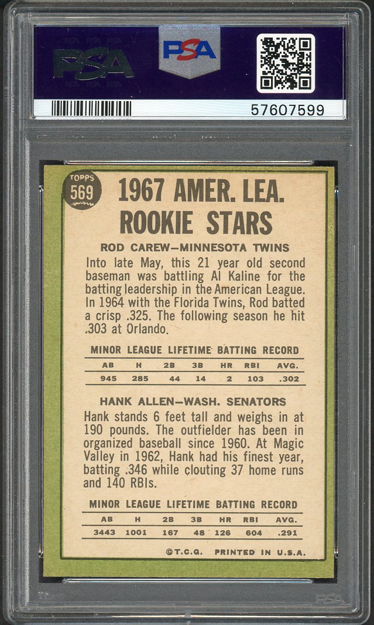 1967 Topps Baseball #569 Rod Carew Twins PSA 6 EX-MT 561863