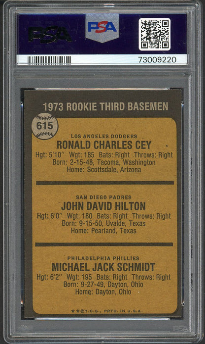 1973 Topps Baseball #615 Mike Schmidt Phillies PSA 6 EX-MT 561864